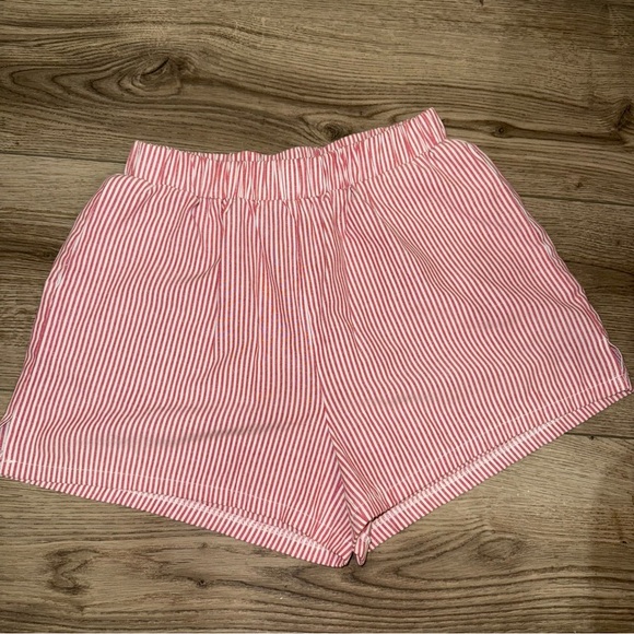 Pants - Red Striped Women's Shorts